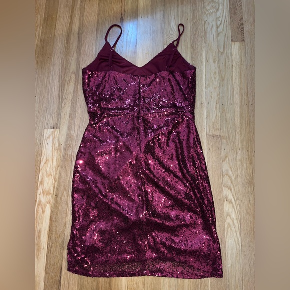 Lulus Maroon Sequined Dress - Picture 2 of 5